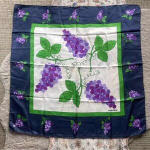Valentino Purple and Green Grape Print Scarf